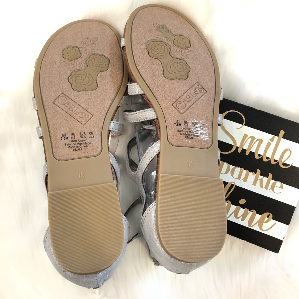 NWOB Carlos Santana Silver Sandals Size 7 1/2 - Picture 4 of 6